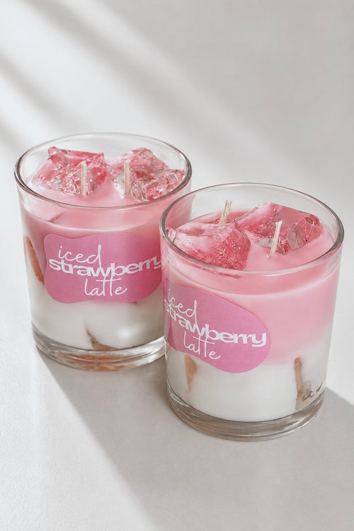 Iced Strawberry Latte Candle