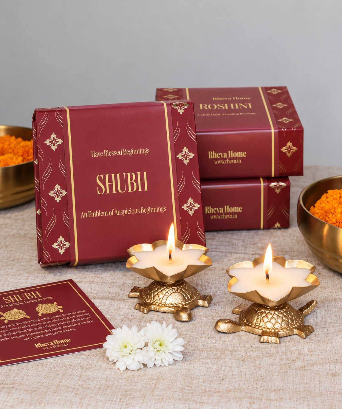 Shubh Tortoise Urli Scented Candles( Set of 2 )